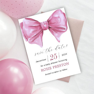 Save The Date Baby shower de la corbeille rose