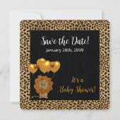 Save The Date Baby shower d'impression Cheetah (Devant)