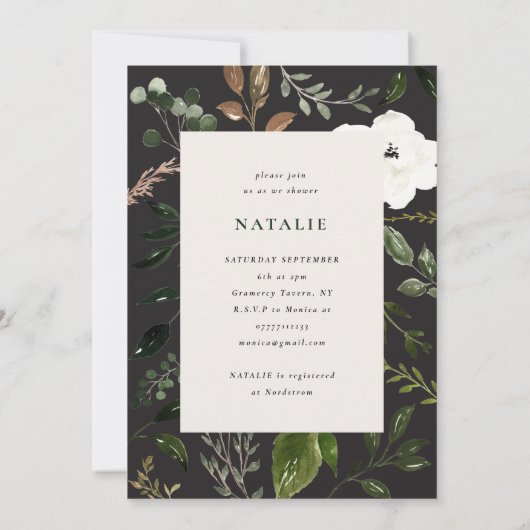 Save The Date Baby shower en tranches de bois rustique (Dos)