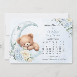 Save The Date Baby shower Floral Bleu Lune Bleu Lune