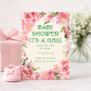 SAVE THE DATE BABY SHOWER FLORAL BLUSH