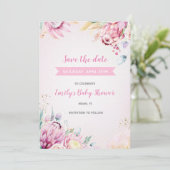 Save The Date Baby shower floral enregistrer la date (Debout devant)
