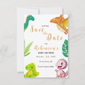 Save The Date Baby shower Little Dino (Devant)