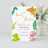 Save The Date Baby shower Little Dino (Debout devant)