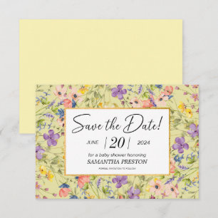 Save The Date Baby shower Meadow Fleur sauvage été