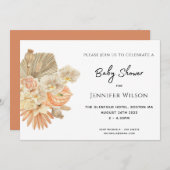 Save The Date baby shower photo en terre cuite en herbe bohème (Devant / Derrière)