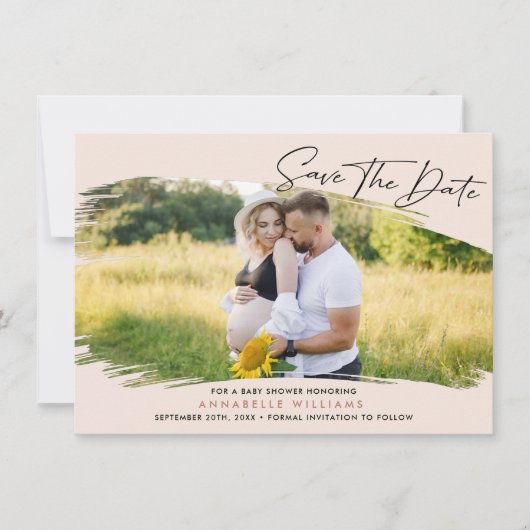 Save The Date Baby shower photo simple (Devant)