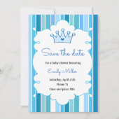 Save The Date Baby shower Prince Boy Enregistrer la date (Devant)