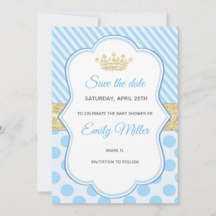 Save The Date Baby shower Prince Enregistrer La Date Parties sci