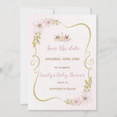 Save The Date Baby shower Princesse enregistrer la date (Devant)