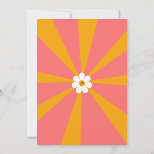 Save The Date Baby shower rétro Super orange et rose (Dos)