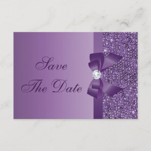 Save The Date Baby shower Séquins imprimés violets Enregistrer l