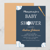 Save The Date Baby shower sportif de baseball Bat & Balls (Devant / Derrière)