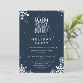 Save The Date Baby son froid en dehors de l'invitation de fête d (Debout devant)