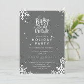 Save The Date Baby son froid en dehors de l'invitation de fête d (Debout devant)