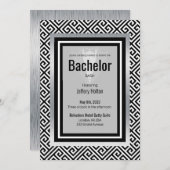Save The Date Bachelor noir, argent personnalisé enregistrer la (Devant / Derrière)
