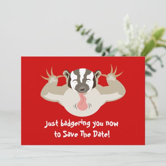 Save The Date Badgering Badger Enregistrer La Date (Debout devant)