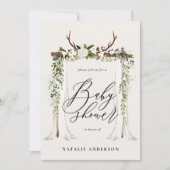 Save The Date Bague botanique rustique baby shower neutre genre (Devant)