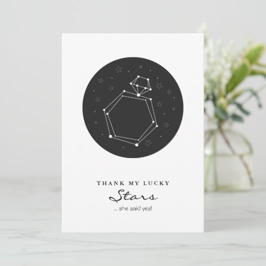 Save The Date Bague Fiançailles Constellation Enregistrer la dat (Debout devant)