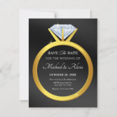 Save The Date Bague mariage diamant simple moderne (Devant)