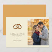 Save The Date Bagues de mariage romantiques beige (Devant / Derrière)