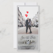 Save The Date Bagues mariages sur gris Enregistrer la date (Devant)