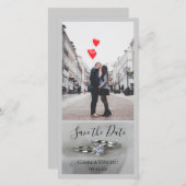 Save The Date Bagues mariages sur gris Enregistrer la date (Devant / Derrière)