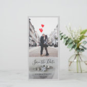 Save The Date Bagues mariages sur gris Enregistrer la date (Debout devant)