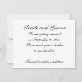 Save The Date Bagues mariages sur gris Enregistrer la date (Dos)