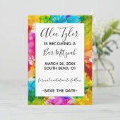 Save The Date Baguette BM Couleur du Bat mitzvah Enregistrer la  (Debout devant)