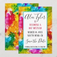 Baguette de Bat mitzvah BM Splash de couleur Enreg