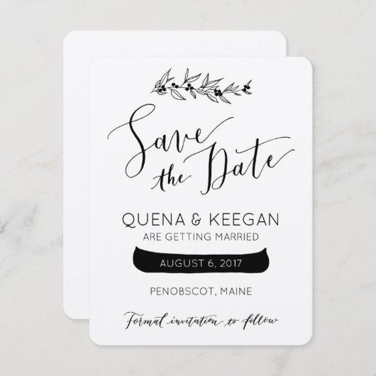 Save The Date Baie et Canot Enregistrent la Date (Devant / Derrière)