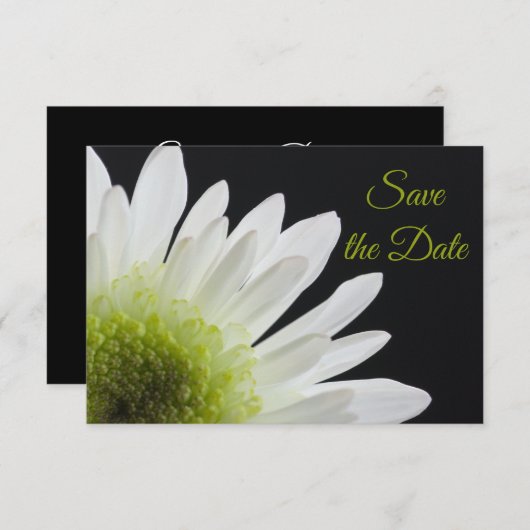 Save The Date Baise blanche sur mariage noir Enregistrer la date (Devant / Derrière)