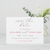 Save The Date Baiser Français Raisin Fleur Mariage Doux Baies (Debout devant)