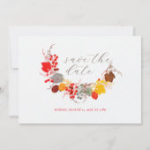 Save The Date Baiser Français Raisin Fleur Mariage Doux Baies (Dos)