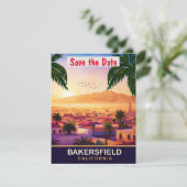 Save The Date Bakersfield, Californie, Travel Postcard, (Debout devant)