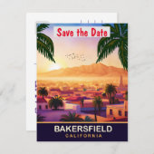Save The Date Bakersfield, Californie, Travel Postcard, (Devant / Derrière)