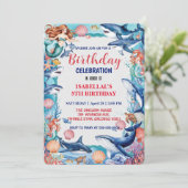 Save The Date Baleine blanche bleu mermaid baleine requin annive (Debout devant)