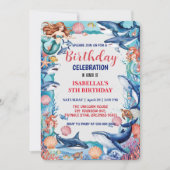 Save The Date Baleine blanche bleu mermaid baleine requin annive (Devant)