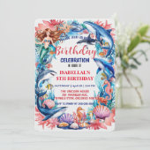 Save The Date Baleine blanche bleu mermaid baleine requin annive (Debout devant)