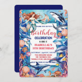 Save The Date Baleine blanche bleu mermaid baleine requin annive (Devant / Derrière)