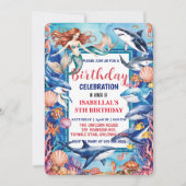 Save The Date Baleine blanche bleu mermaid baleine requin annive (Devant)