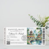 Save The Date Bali Indonesia Boarding Pass Destination (Debout devant)
