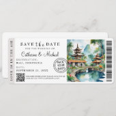 Save The Date Bali Indonesia Boarding Pass Destination (Devant / Derrière)
