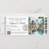 Save The Date Bali Indonesia Boarding Pass Destination (Devant)