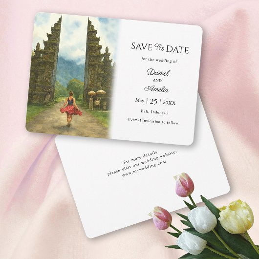 Save The Date Bali Indonésie Destination Mariage