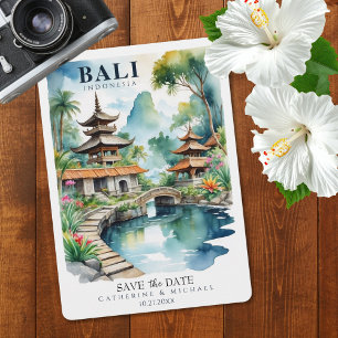 Save The Date Bali Indonésie Mariage Tropical Asiatique de Desti