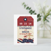 Save The Date Balise de bagage Airmail Destination Mariage Date  (Debout devant)