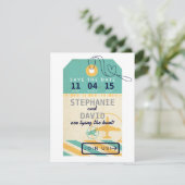 Save The Date Balise de bagage Airmail Destination Mariage Date (Debout devant)