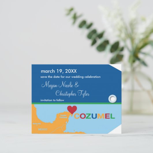 Save The Date Balise de bagage Cozumel Enregistrer la date de l' (Debout devant)